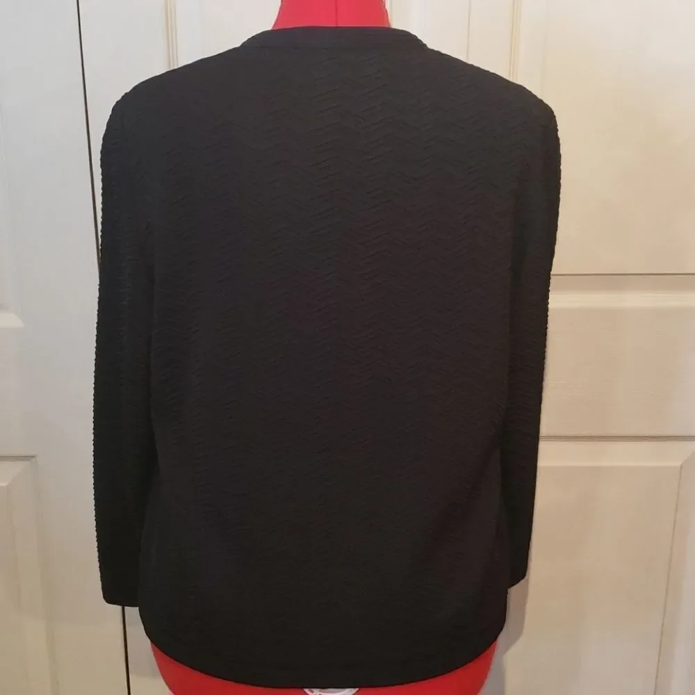 Kimberly Black Chevron Button Up Sweater